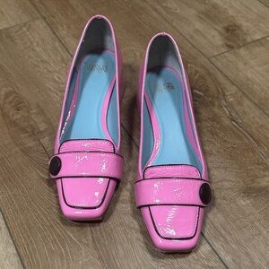Frances Valentine Pink Patent Leather Loafers